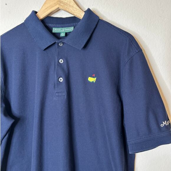 Masters Collection Men's Navy Short-Sleeve Golf Polo Augusta Logo XL Pima Cotton - Picture 3 of 9
